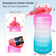 Load image into Gallery viewer, Motivational Water Bottle With Time Marker BPA Free