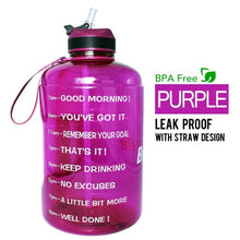 Load image into Gallery viewer, Motivational Water Bottle with Straw & Time Marker BPA Free
