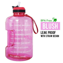Load image into Gallery viewer, Motivational Water Bottle with Straw & Time Marker BPA Free