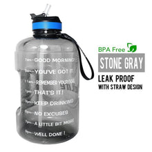 Load image into Gallery viewer, Motivational Water Bottle with Straw & Time Marker BPA Free