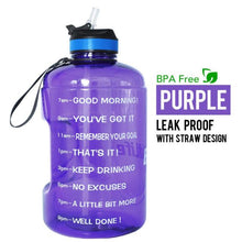 Load image into Gallery viewer, Motivational Water Bottle with Straw & Time Marker BPA Free