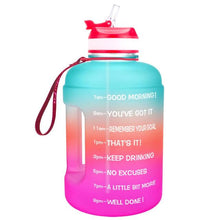 Load image into Gallery viewer, Motivational Water Bottle with Straw & Time Marker BPA Free