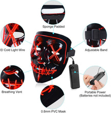 Load image into Gallery viewer, LED Halloween Party Mask