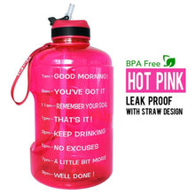Load image into Gallery viewer, Motivational Water Bottle with Straw &amp; Time Marker BPA Free
